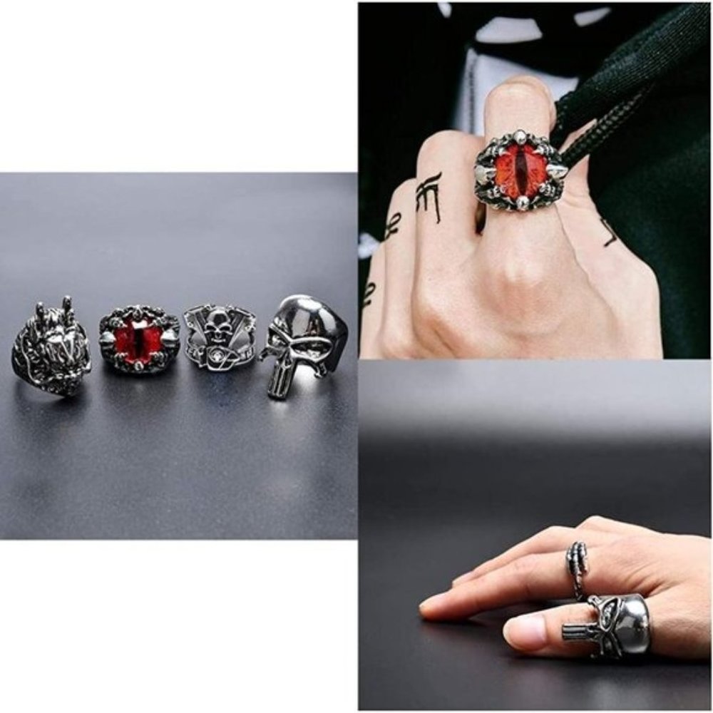 12-Gothic Punk Rings